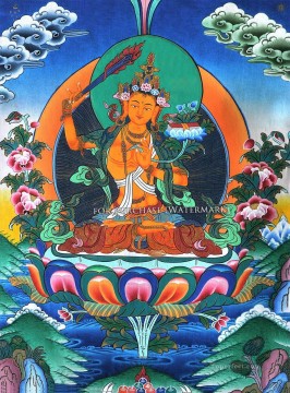 仏教徒 Painting - マンジュシュリー タンカ仏教